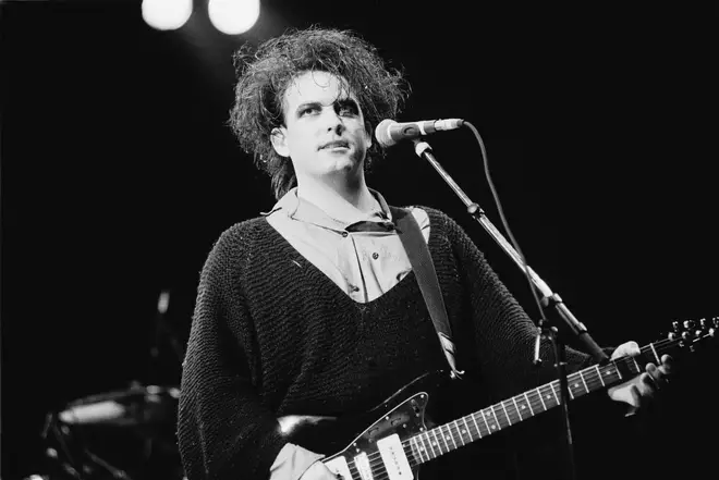 Robert Smith performs with The Cure at Werchter Festival in  July 1989.