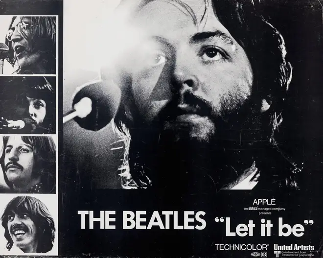 Paul is front and centre on this poster for the Beatles' final film, Let It Be