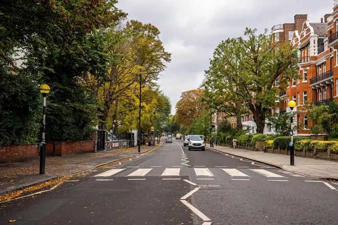 The Abbey Road zebra crossing in St John's Wood, London