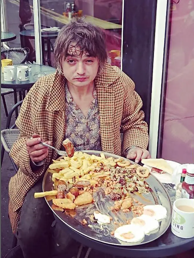 Pete Doherty, when he took on the Dalby Cafe Mega Breakfast Challenge in 2018