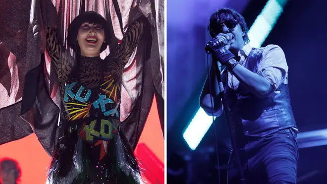 Yeah Yeah Yeahs' Karen O and The Strokes' Julian Casablancas at All Points East 2023