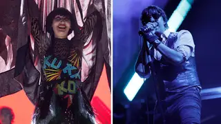 Yeah Yeah Yeahs' Karen O and The Strokes' Julian Casablancas at All Points East 2023