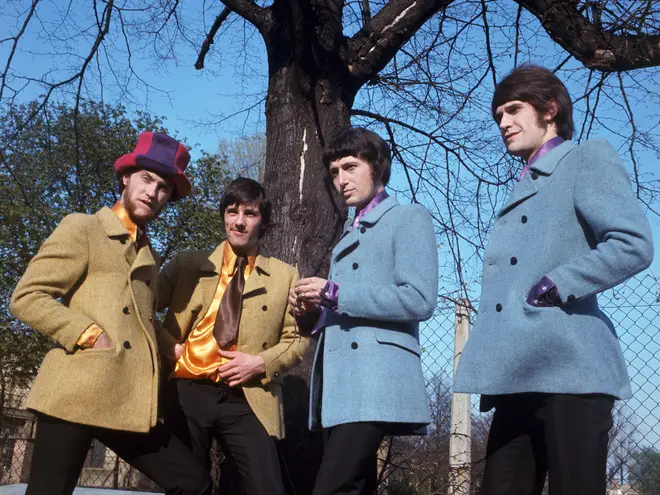 The Kinks in 1967: Dave Davies,  Mick Avory,  Peter Quaife and Ray Davies.
