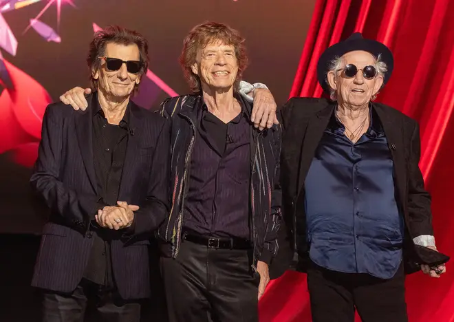 The Rolling Stones Hackney Diamonds launch, September 2023: Ronnie Wood, Mick Jagger and Keith Richards
