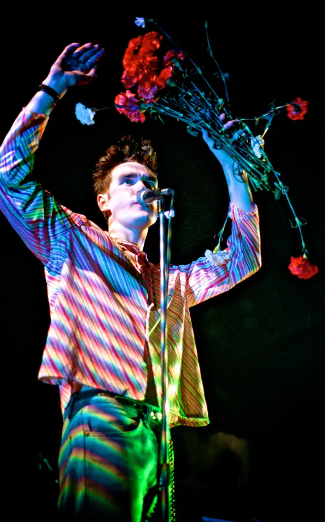 Morrissey performing with The Smiths in March 1984