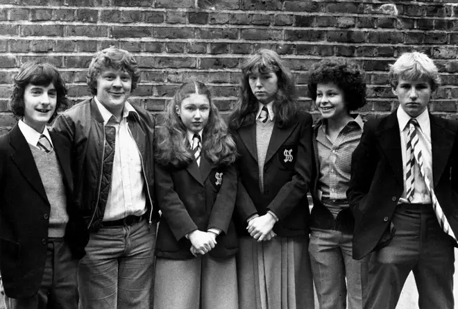 George Armstrong (second from left) with his Grange Hill co-stars in 1979