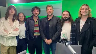 Blossoms with Dan O'Connell in the Radio X studio, October 2023