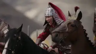 A screenshot from the trailer of Mulan 2020