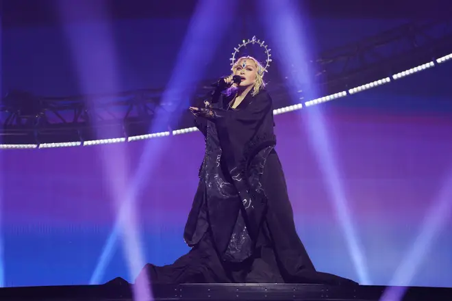 Madonna performs during opening night of The Celebration Tour at The O2 Arena in October 2023
