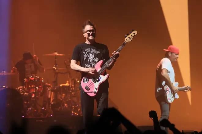 Blink-182 onstage in Italy, October 2023