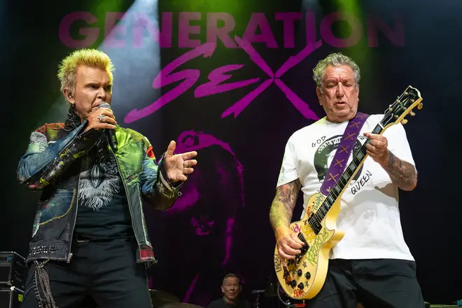 Steve Jones performing with Billy Idol during the Generation Sex show in Wolverhampton, July 2023.