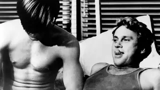Joe Dallesandro and Louis Waldon in Andy Warhol's Flesh (1968)