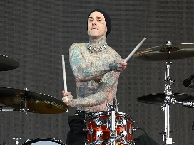 Blink 182 drummer Travis Barker at Coachella 2023