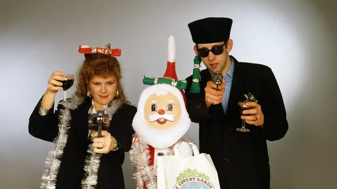 Kirsty MacColl and Shane MacGowan of The Pogues pose in 1987