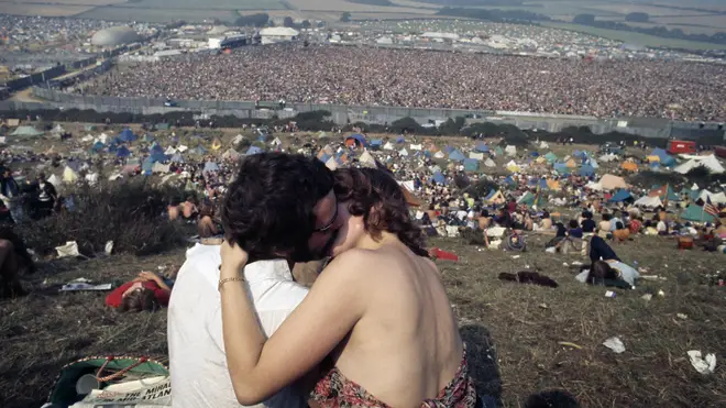 A view of the Isle of Wight Festival in August 1970