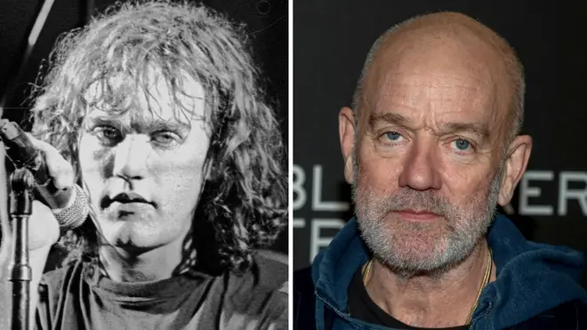 Michael Stipe in May 1984 and again in April 2023