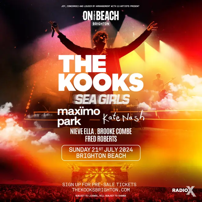 The Kooks will play On The Beach in Brighton on Sunday 21st July 2024
