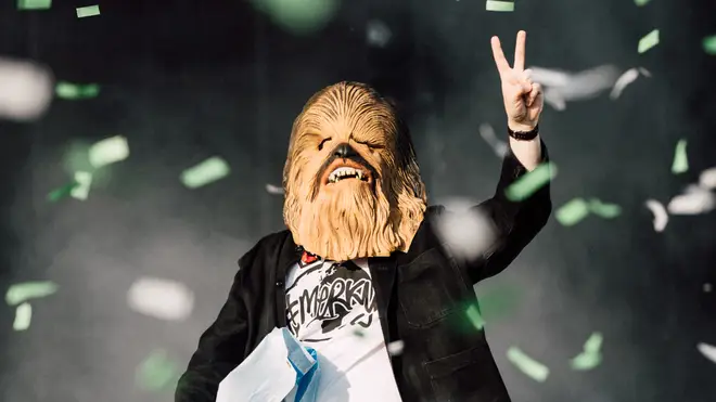 Lewis Capaldi wears a Chewbacca at TRNSMT Festival 2019