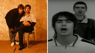 Oasis brothers Liam and Noel Gallagher and in the bands 1994
