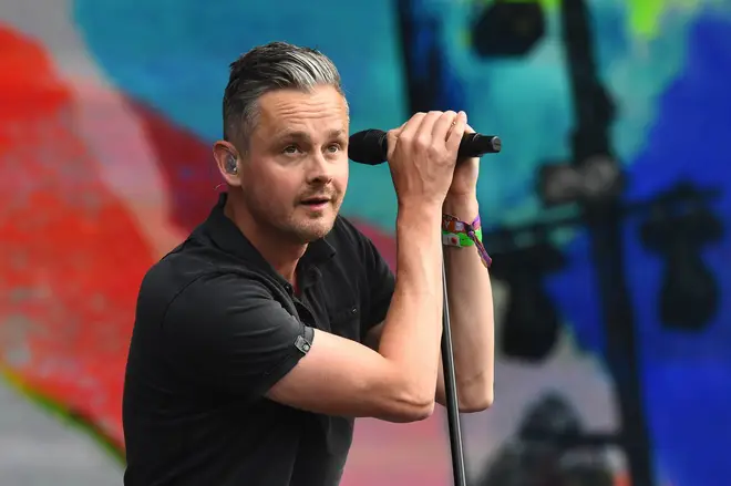 Tom Chaplin performing with Keane in 2019