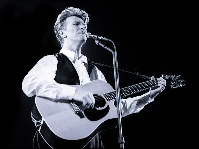 David Bowie performing in his Sound+Vision tour in London,March 1990