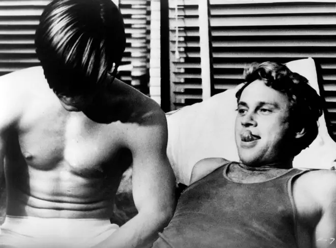 Joe Dallesandro and Louis Waldon in Andy Warhol's Flesh (1968)