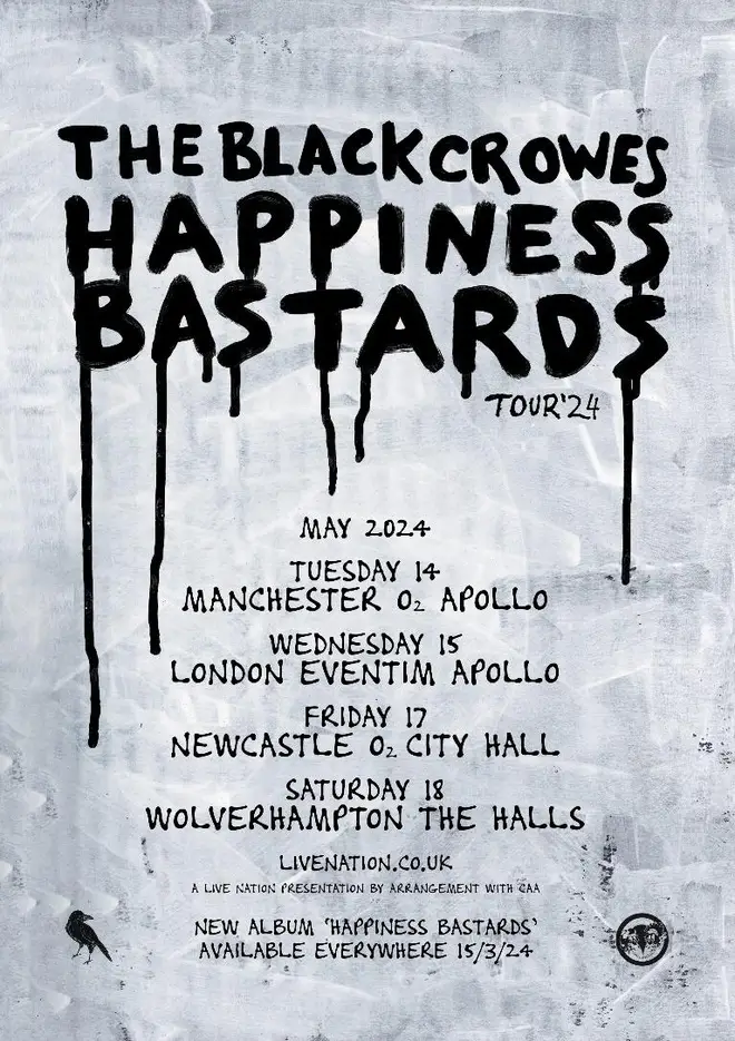 The Black Crowes' 2024 Happiness Bastards UK tour dates