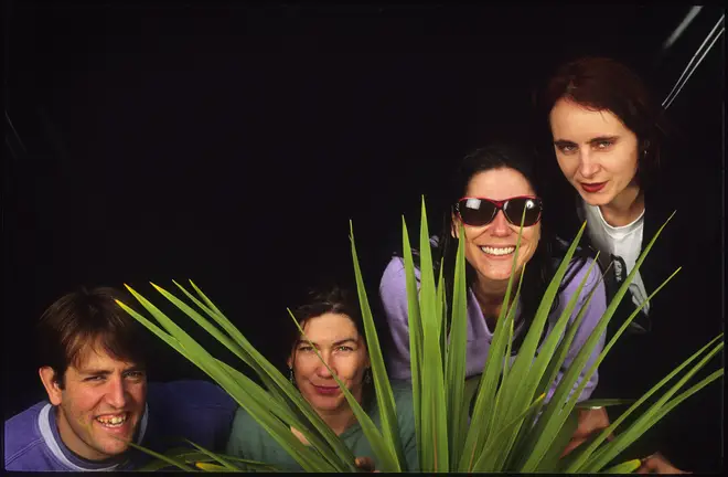 The Breeders in August 1993: Kim Deal, Kelley Deal, Josephine Wiggs and Jim MacPherson,