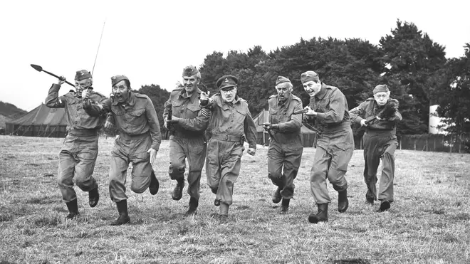 The cast Dad's Army: Clive Dunn, James Beck, John Le Mesurier, Arthur Lowe, John Laurie, Ian Lavender and Arnold Ridley.