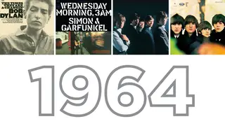 Some of the biggest albums of 1964 from Bob Dylan,  Simon & Garfunkel, The Rolling Stones and The Beatles,