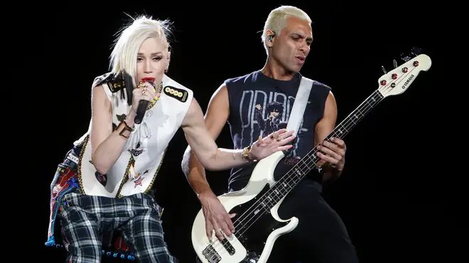 Gwen Stefani and Tony Kanal of No Doubt in 2015