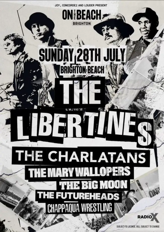 The Libertines will play On The Beach in Brighton on Sunday 28th July 2024