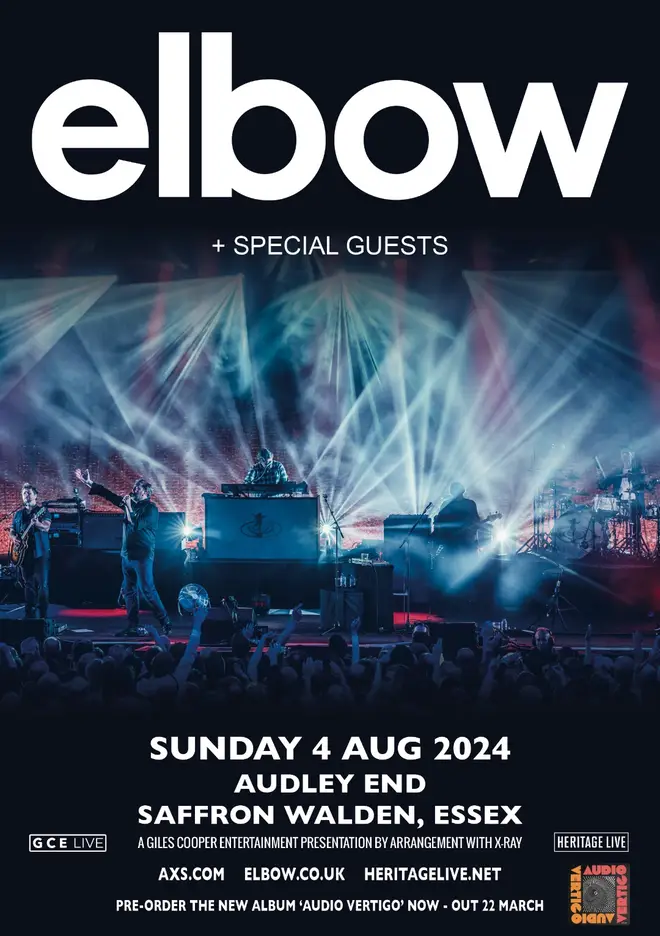 Elbow will play a headline date at Audley End, Essex