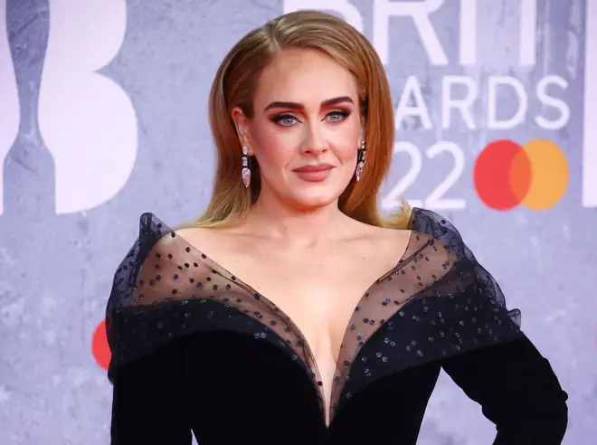 Adele appears at the Brit Awards 2022.