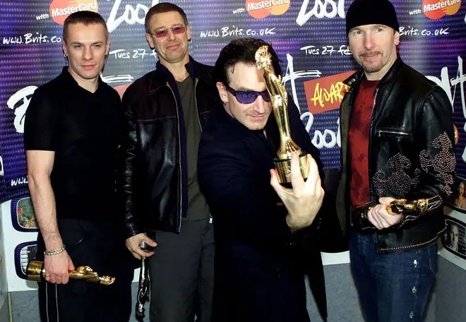 U2 at the BRIT Awards 2001.