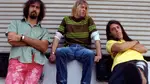 Nirvana, on the morning of the Smells Like Teen Spirit shoot, August 1991: Krist Novoselic, Kurt Cobain and Dave Grohl.