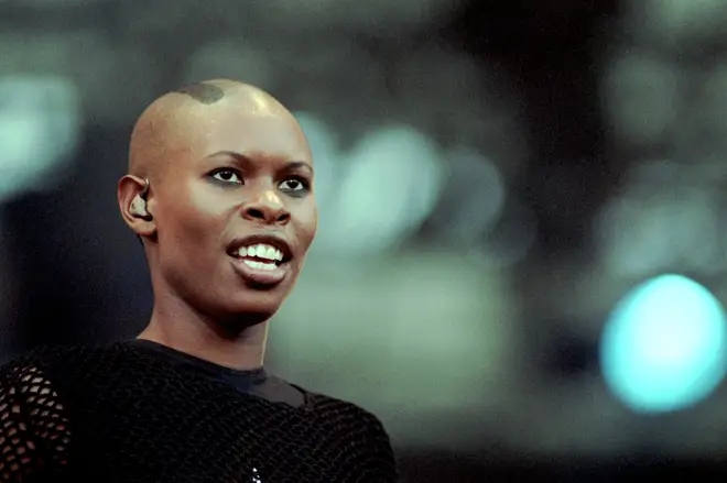 Skin on stage with Skunk Anansie in 2000