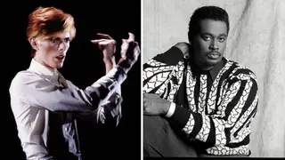 David Bowie in 1975 and Luther Vandross in 1987