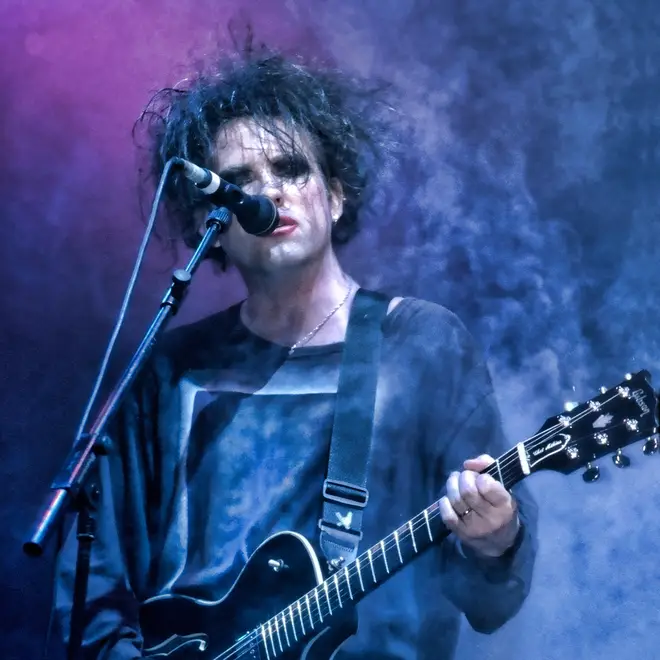 Robert Smith of The Cure at Glastonbury in 1995