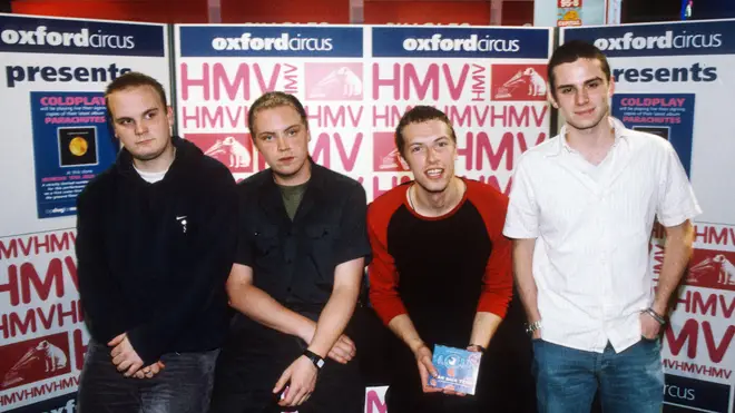 Coldplay do a meet and greet at the old HMV in Oxford Street, July 2000