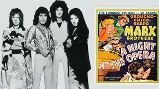 Queen in 1975, around the time of their album A Night At The Opera... named after a famous Marx Brothers film