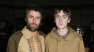 Liam Gallagher and his son Gene at the Burberry February 2018