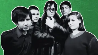 Pulp in 1998: Mark Webber, Nick Banks, Jarvis Cocker, Steve Mackey and Candida Doyle.