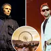 Liam Gallagher and Blur frontman Damon Albarn with Coachella ferris wheel inset