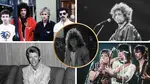 80s era Queen, Bob Dylan, David Bowie, The Rolling Stones and Jon Bon Jovi inset