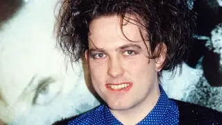 Robert Smith at the launch of The Cure's Disintegration album, May 1989
