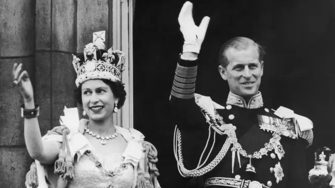 HM The Queen and Prince Phillip on their wedding day