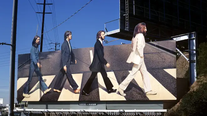 The Abbey Road billboard on Sunset Strip, LA, December1969