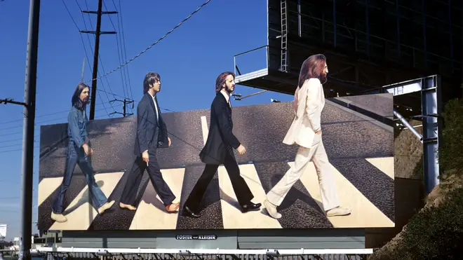 The Beatles Abbey Road Billboard on Sunset Strip in 1969