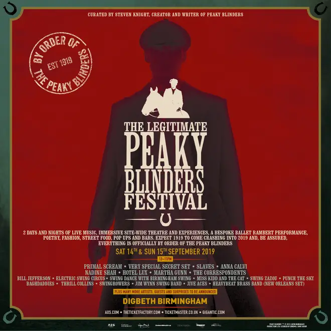 Event poster for The Legitimate Peaky Blinders Festival